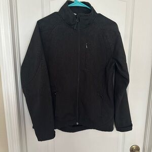 Double Diamond Womens Size M Softshell Jacket Black Floral Fleece